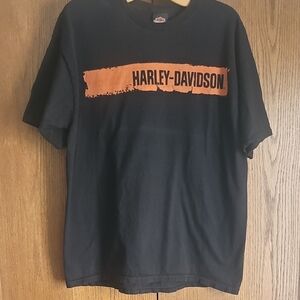 Harley-Davidson Black Tee with Bold Orange Stripe